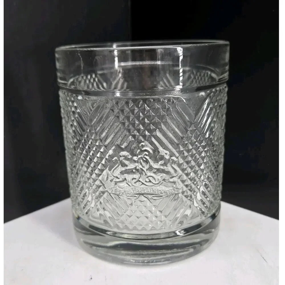 Ralph Lauren Lion Crest Double Old Fashioned Safari Argyle Crystal Whiskey Glass